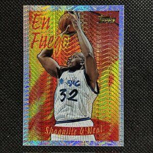 1996-97 SHAQUILLE O'NEAL Topps #SB3 En Fuego Season's Best Insert Orlando Magic